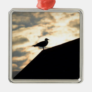 Sea Gull Sunset Silbernes Ornament