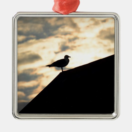 Sea Gull Sunset Silbernes Ornament (Vorne)