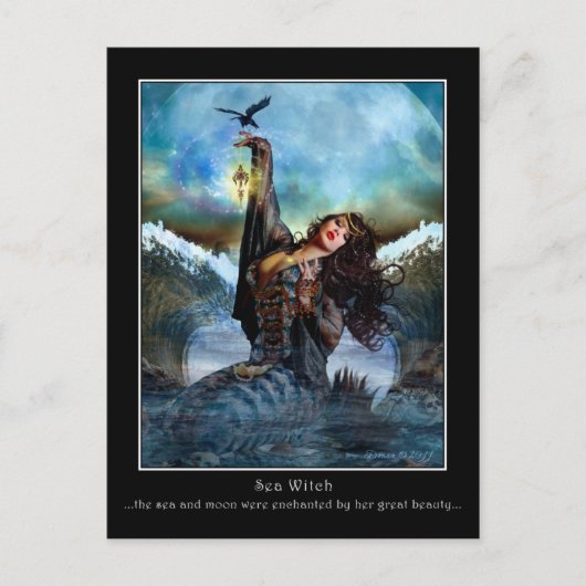 Sea Hexe Digitale Kunst Postkarte (Vorderseite)