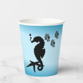Sea Horse Blue Paper Cup Pappbecher (Vorderseite)