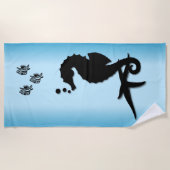 Sea Horse Blue Strandtuch (Vorderseite)