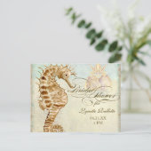 Sea Horse Coastal Beach - Brautparty Postkarte (Stehend Vorderseite)