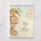 Sea Horse Coastal Beach - Einladung zur Hochzeit (Rückseite)