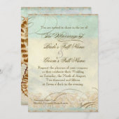 Sea Horse Coastal Beach - Einladung zur Hochzeit (Vorne/Hinten)