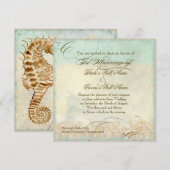 Sea Horse Coastal Beach - Einladung zur Hochzeit (Vorne/Hinten)