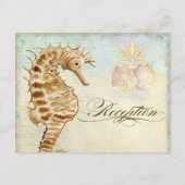Sea Horse Coastal Beach - Einladung zur Hochzeit (Rückseite)