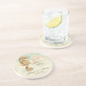 Sea Horse Coastal Beach - Personalisierte Hochzeit Getränkeuntersetzer (Seite)