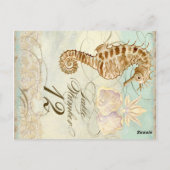 Sea Horse Coastal Beach - Tischnummer Postkarte (Rückseite)