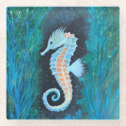 Sea Horse Glass Coaster Glasuntersetzer (Vorderseite)