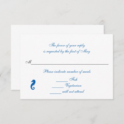 "Sea Horse Serenity" UAwg/Antwortkarten RSVP Karte (Vorne/Hinten)