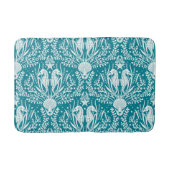 Sea Horses Aquamarin Blue White Damask Ocean Patte Badematte (Vorderseite)