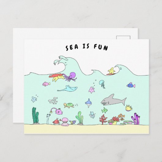 SEA IS FUN POSTKARTE (Vorne/Hinten)