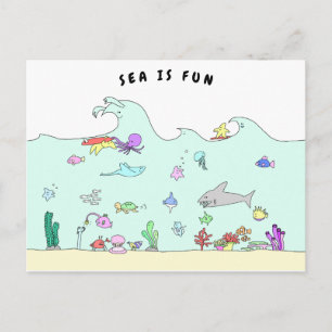SEA IS FUN POSTKARTE