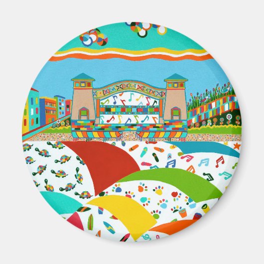 Sea Isle Band Muschel Round Magnet (Vorne)