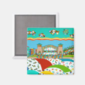 Sea Isle City Band Muschel Square Magnet (Vorderseite/Rückseite)