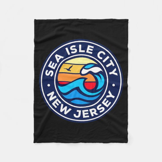 Sea Isle City New Jersey Nj Nautical Waves 5 T Shi Fleecedecke (Vorderseite)