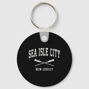 Sea Isle City New Jersey Vintage Nautilus-Paddel Schlüsselanhänger