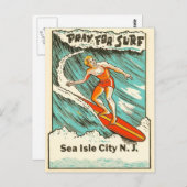 Sea Isle City New Jersey Vintage Surfreisen Postkarte (Vorne/Hinten)