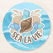 Sea La Vie Runder Pappuntersetzer (Vorderseite)