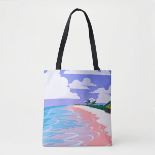 Sea landscape of tropical beach with pink sand, b tasche