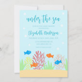 Sea Life Baby Dusche Einladung (Vorderseite)