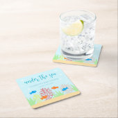 Sea Life Baby Dusche Rechteckiger Pappuntersetzer (Vor Ort)