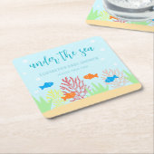 Sea Life Baby Dusche Rechteckiger Pappuntersetzer (angewinkelt)