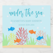 Sea Life Baby Dusche Schaumweinetikett (Einzelnes Label)
