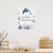 Sea Life Baby Dusche Willkommen Poster (Küche)