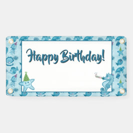 Sea Life Birthday Banner mit Raum für individuelle