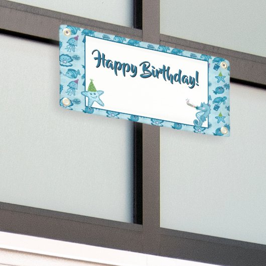 Sea Life Birthday Banner mit Raum für individuelle (Äußeres Gebäude)