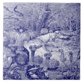 Sea Life Blue & White Fliese (Vorderseite)