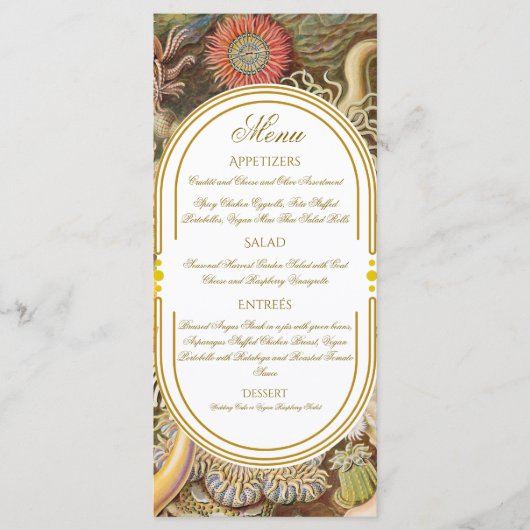 Sea Life Coral Reef Wedding Menu (Vorderseite)