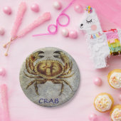 Sea Life Crab auf Blue and Cream Pappteller (Party)