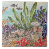 Sea Life Crab Fischkorallen Anemone Ocean Mural PC Fliese (Vorderseite)