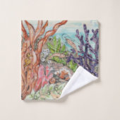 Sea Life Crab Octopus Muscheln Corean Beach Badhandtuch Set (Waschlappen)