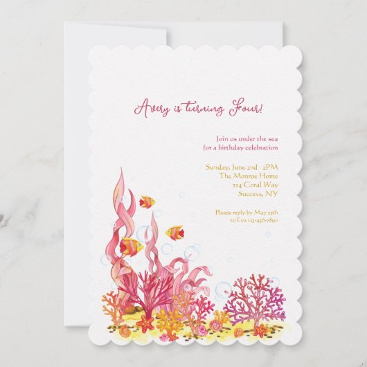 Sea Life - Einladung zum Geburtstag (Vorderseite)