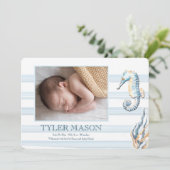 Sea Life Foto Geburtsankündigung Ankündigung (Stehend Vorderseite)