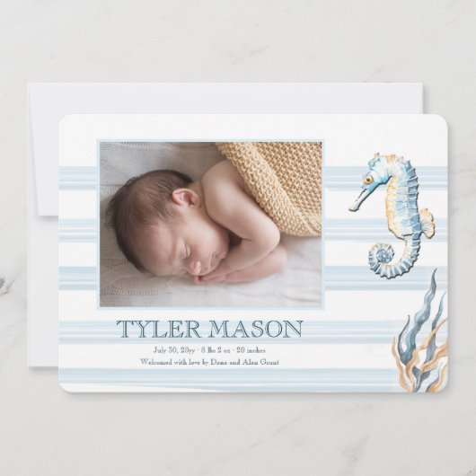 Sea Life Foto Geburtsankündigung Ankündigung (Vorderseite)