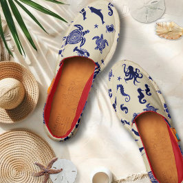 Sea Life Navy Blue Muster