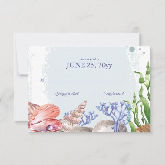 Sea Life Response Card RSVP Karte (Vorderseite)