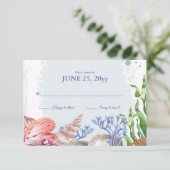 Sea Life Response Card RSVP Karte (Stehend Vorderseite)