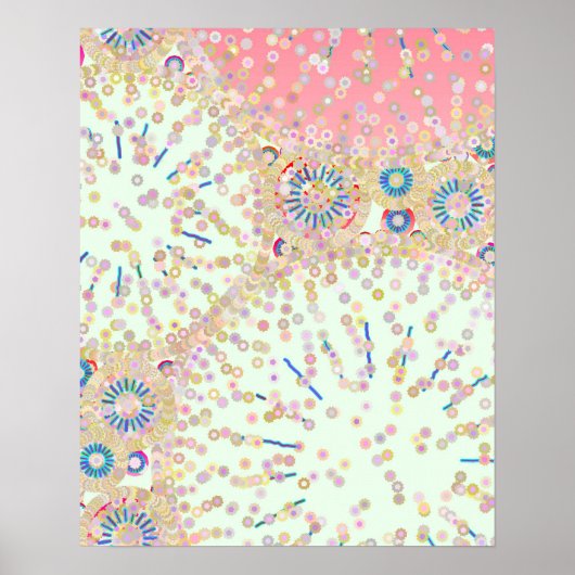 "Sea Life", rosa, korallen, blau Poster (Vorne)