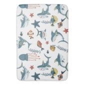 Sea Life Shark Dance Pattern Badematte (Vorderseite Vertikal)
