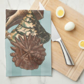 Sea Life Silhouette Geschirrtuch (Viertel Falte)