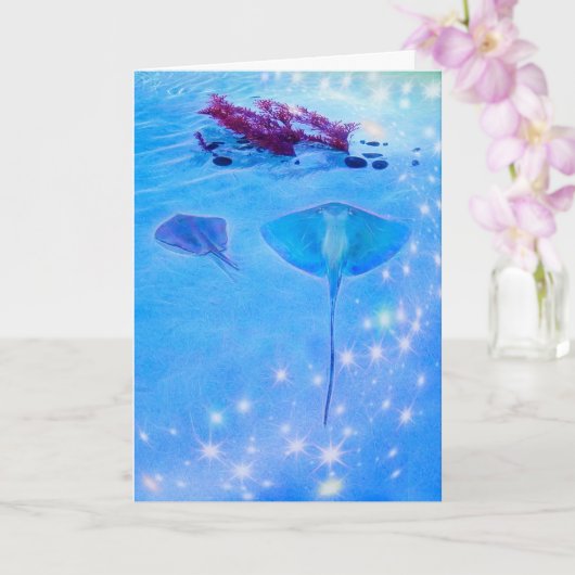 Sea Life Stingray Birthday Card Karte (Orchidee)