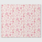 Sea Life strahlt rosa Muster Wrapping Paper Geschenkpapier (Flach)