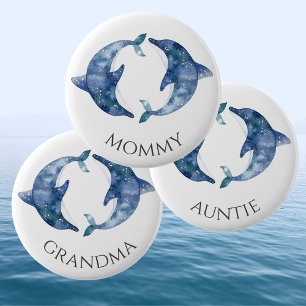 Sea Life Twins Baby Showknopf Oma Button