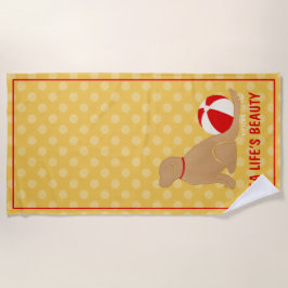 Sea Life's Beauty Retriever Yellow Beach Handtuch