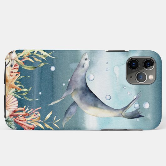 Sea Lion Aquatic Cool Underwater Scene Case-Mate iPhone Hülle (Rückseite (Horizontal))